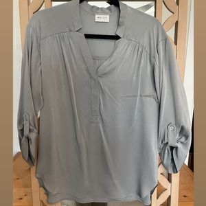 Milly Silk Grey/Silver Tunic Top